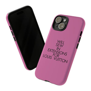 Will Sew In Extensions For L Tough Cell Phone Case- Pink