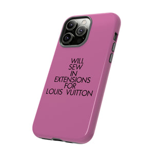 Will Sew In Extensions For L Tough Cell Phone Case- Pink