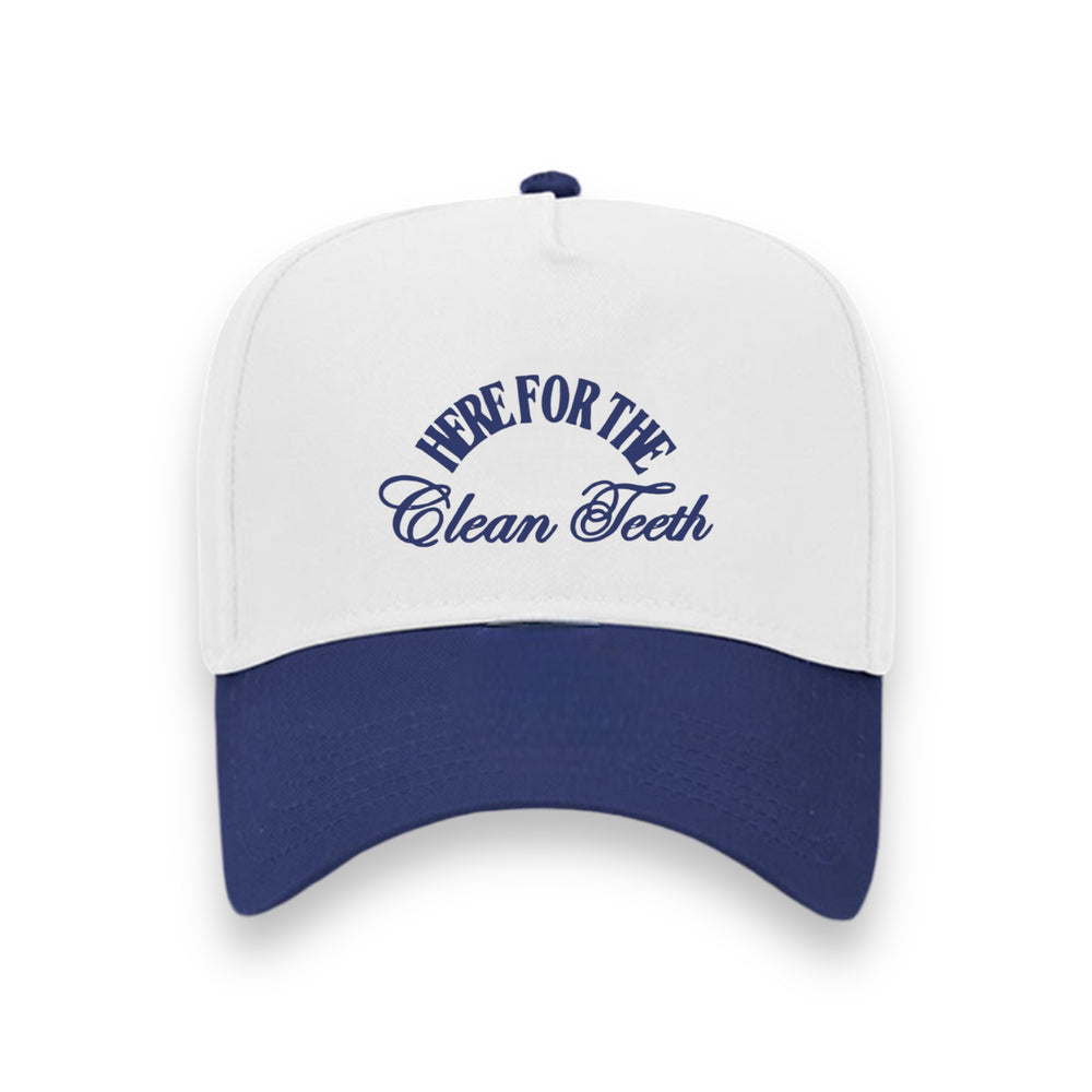 Here For The Clean Teeth - Embroidered Blue Baseball Cap