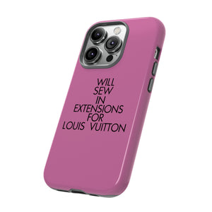 Will Sew In Extensions For L Tough Cell Phone Case- Pink