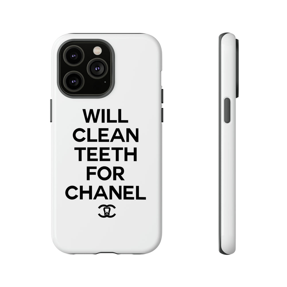 Will Clean Teeth For C Tough Cell Phone Case- White