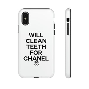 Will Clean Teeth For C Tough Cell Phone Case- White