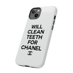 Will Clean Teeth For C Tough Cell Phone Case- White