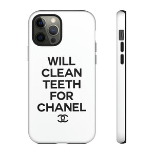 Will Clean Teeth For C Tough Cell Phone Case- White