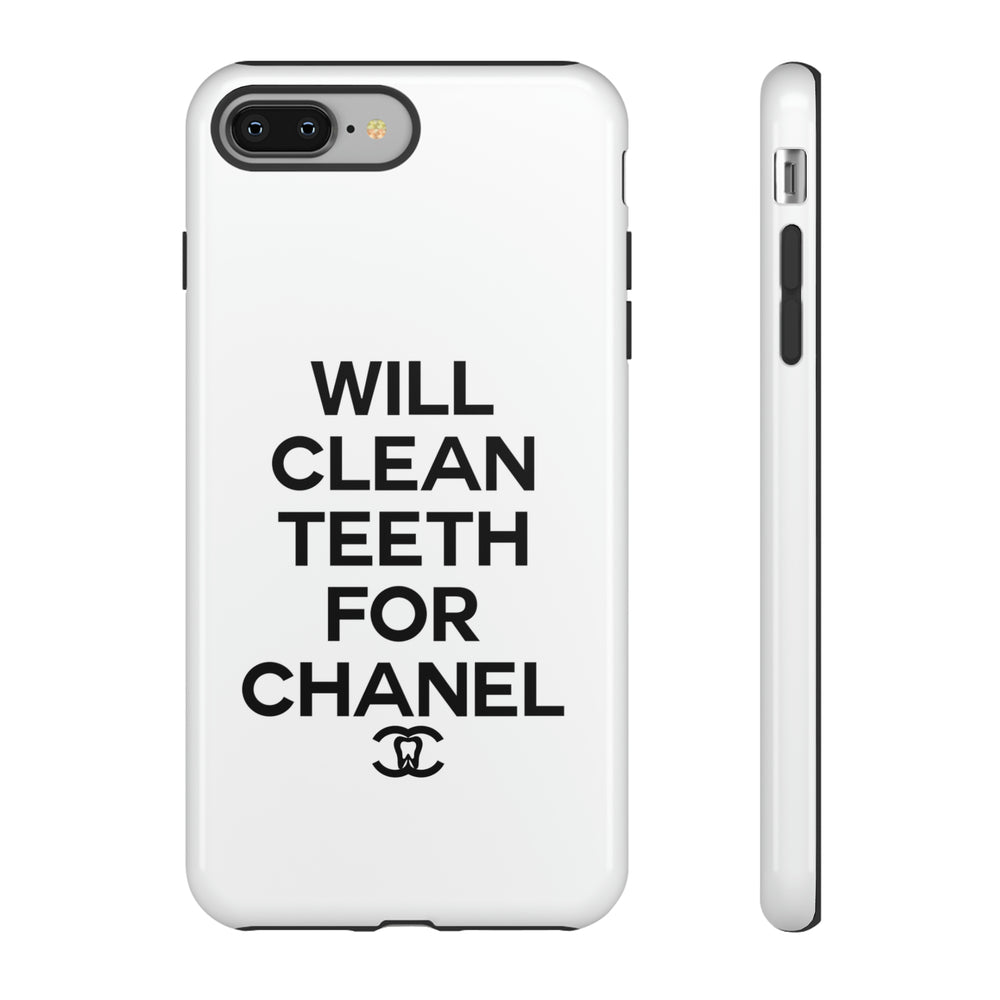 Will Clean Teeth For C Tough Cell Phone Case- White