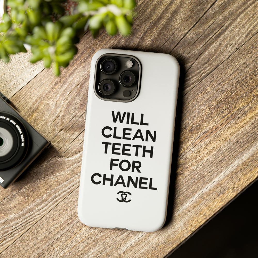 Will Clean Teeth For C Tough Cell Phone Case- White