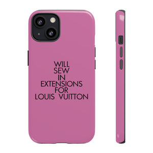 Will Sew In Extensions For L Tough Cell Phone Case- Pink