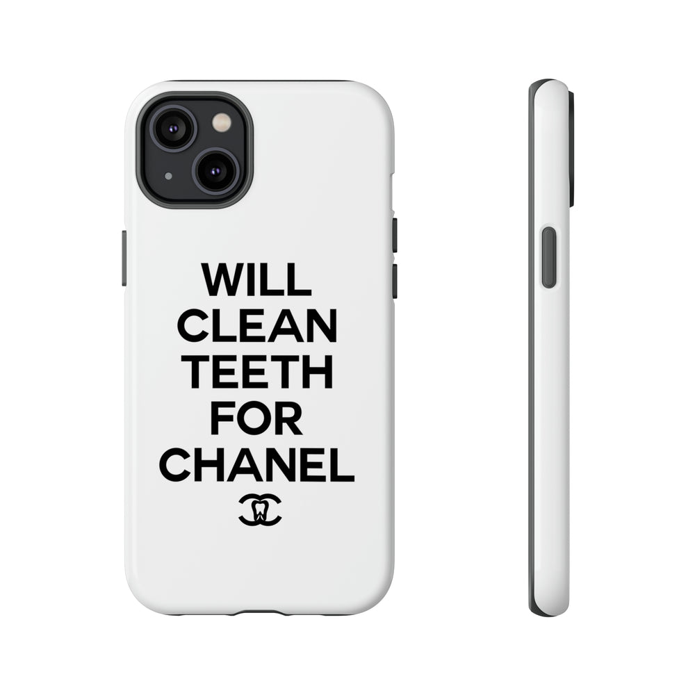 Will Clean Teeth For C Tough Cell Phone Case- White