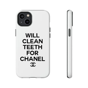 Will Clean Teeth For C Tough Cell Phone Case- White