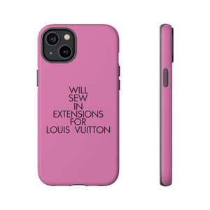 Will Sew In Extensions For L Tough Cell Phone Case- Pink