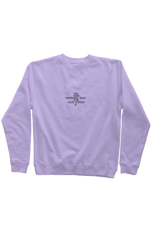 Will Make Whitening Trays For L Lavender Sweatshirt- Black Embroidery
