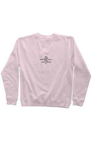 Whitening For L Light Pink Sweatshirt- black embroidery