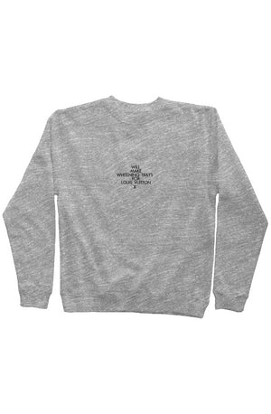 Whitening For L Heather Grey Sweatshirt- black embroidery