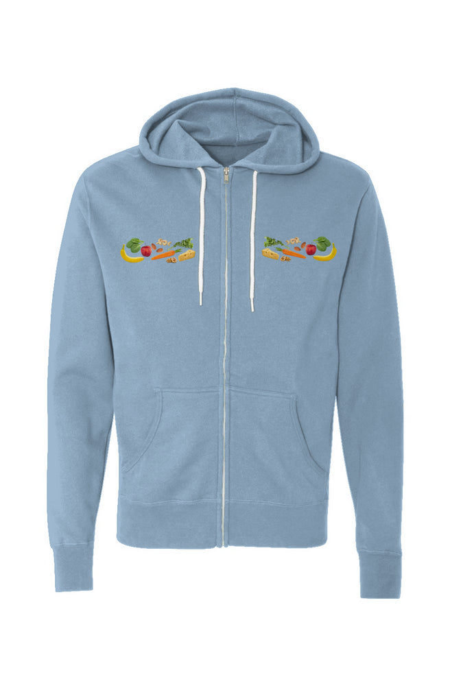 Unisex Lightweight Full-Zip Hoodie Misty Blue