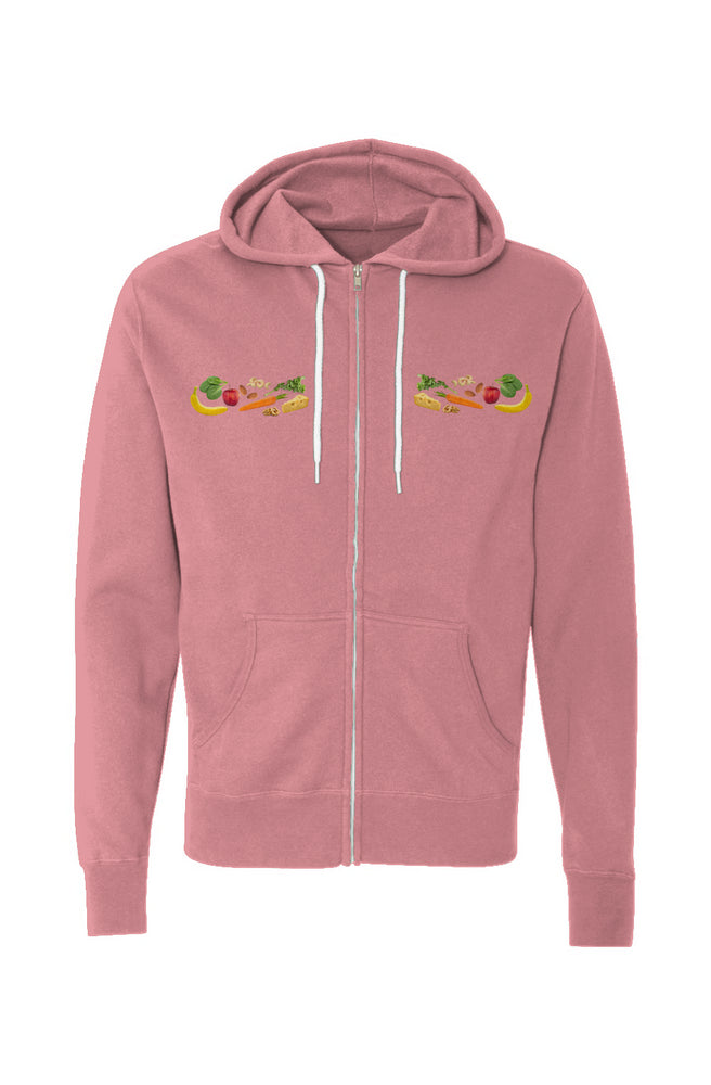 Unisex Lightweight Full-Zip Hoodie Dusty Rose