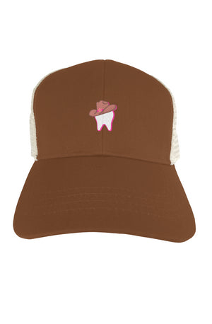 Cowgirl Tooth Eco Trucker Organic Recycled Hat- Brown 