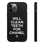 Will Clean Teeth For C Tough Cell Phone Case- Black