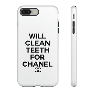 Will Clean Teeth For C Tough Cell Phone Case- White