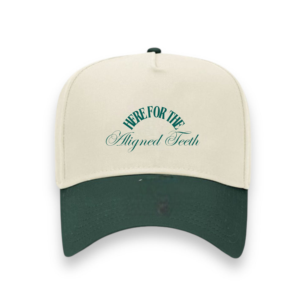Here For The Aligned Teeth - Embroidered Baseball Cap, Forest Green