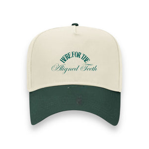 Here For The Aligned Teeth - Embroidered Baseball Cap, Forest Green