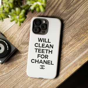 Will Clean Teeth For C Tough Cell Phone Case- White