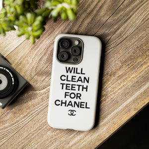 Will Clean Teeth For C Tough Cell Phone Case- White