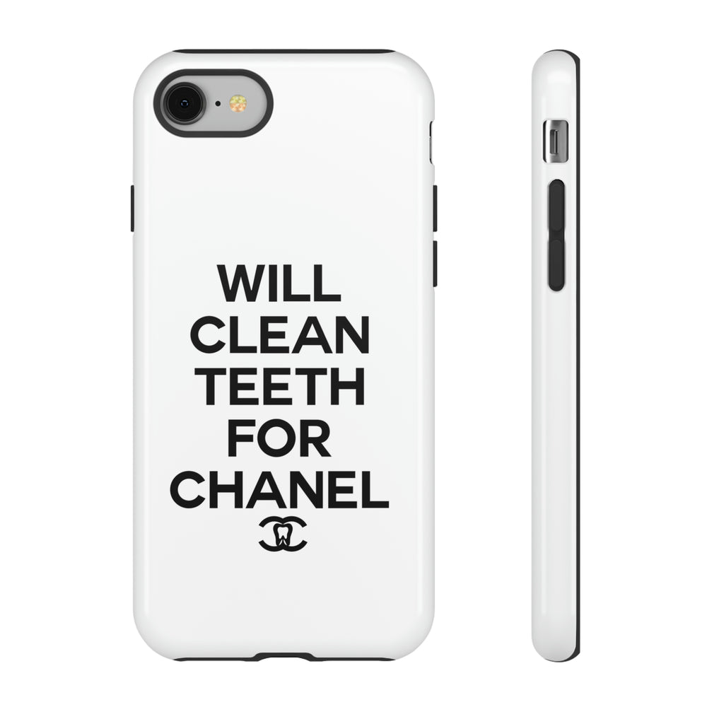 Will Clean Teeth For C Tough Cell Phone Case- White