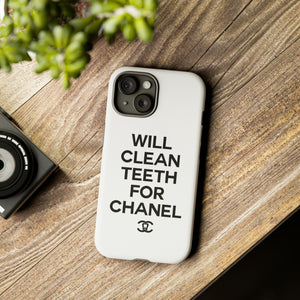 Will Clean Teeth For C Tough Cell Phone Case- White