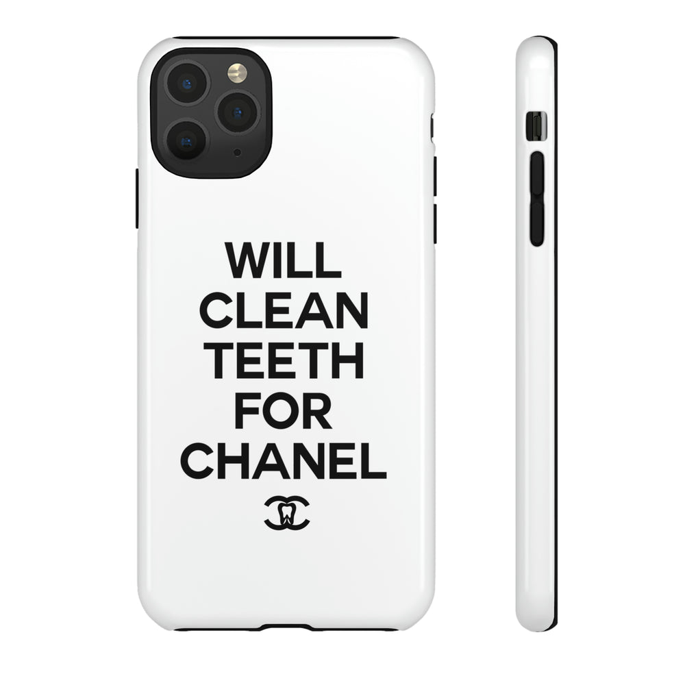 Will Clean Teeth For C Tough Cell Phone Case- White