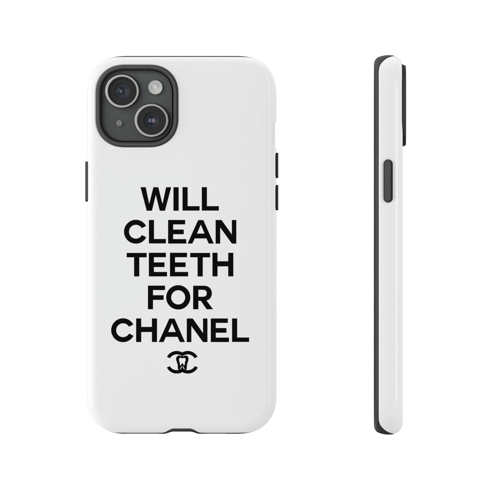 Will Clean Teeth For C Tough Cell Phone Case- White