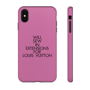 Will Sew In Extensions For L Tough Cell Phone Case- Pink