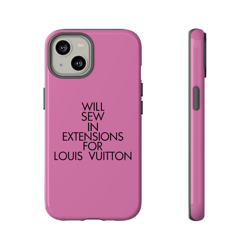 Will Sew In Extensions For L Tough Cell Phone Case- Pink