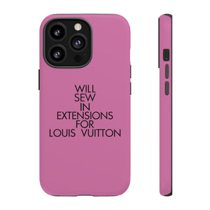 Will Sew In Extensions For L Tough Cell Phone Case- Pink