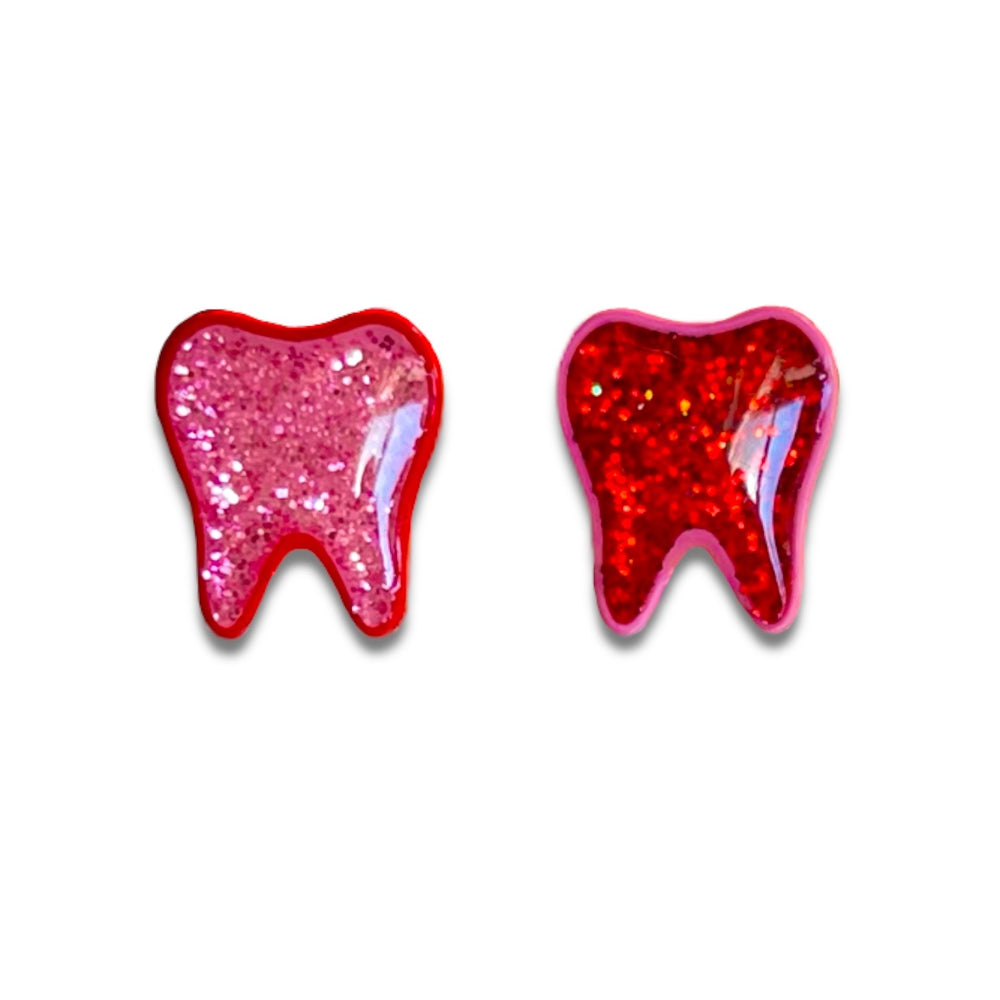 Small Tooth Pin Red Glitter & Pink Glitter Mini Tooth Pins – lovely32