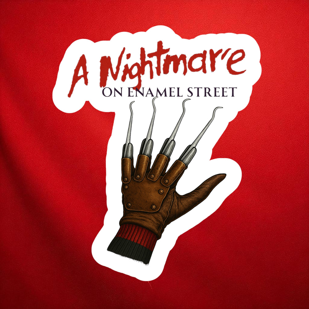 A Nightmare on Enamel Street Sticker