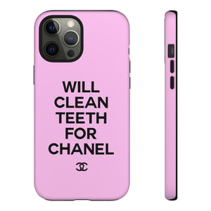 Will Clean Teeth For C Tough Cell Phone Case- Pink