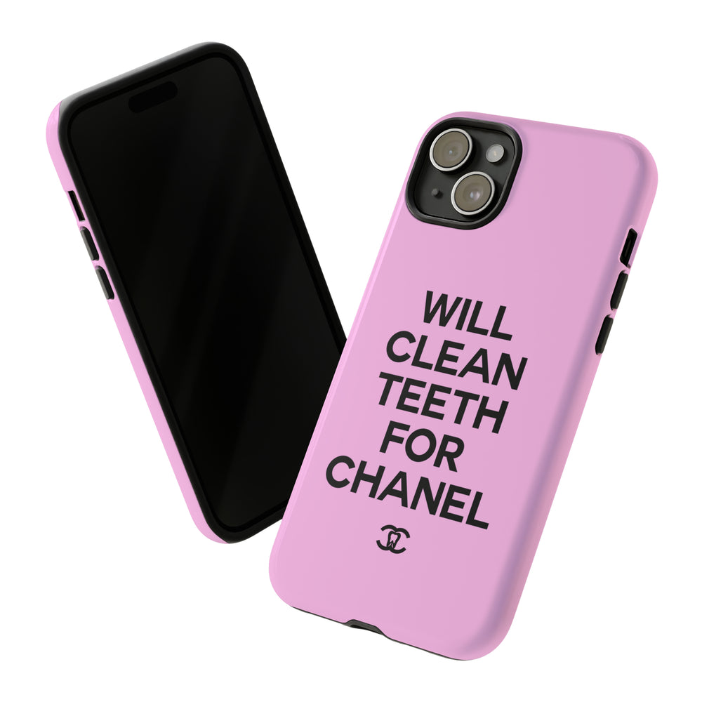 Will Clean Teeth For C Tough Cell Phone Case- Pink