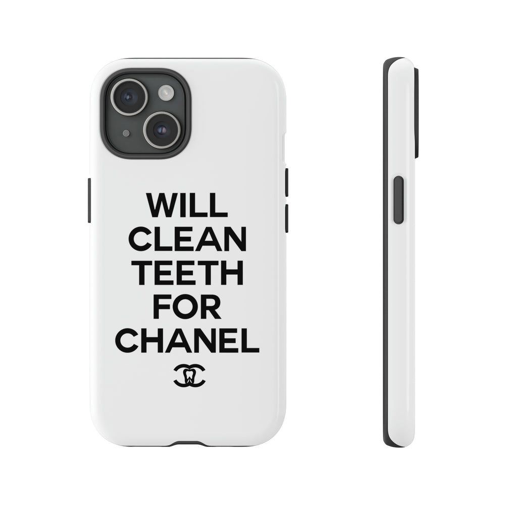 Will Clean Teeth For C Tough Cell Phone Case- White