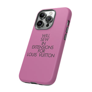 Will Sew In Extensions For L Tough Cell Phone Case- Pink