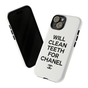 Will Clean Teeth For C Tough Cell Phone Case- White