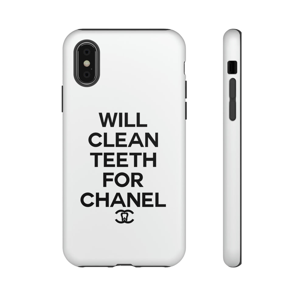 Will Clean Teeth For C Tough Cell Phone Case- White