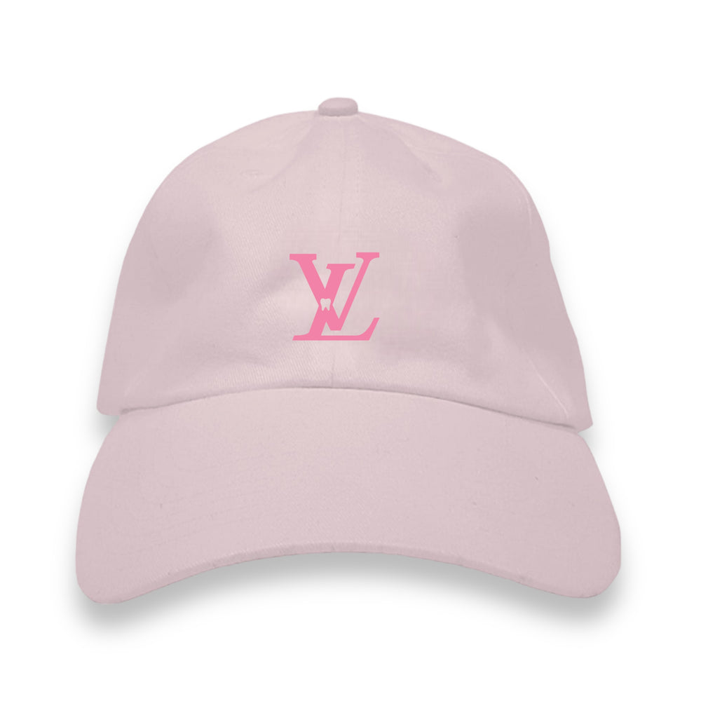 L Tooth Light Pink Dad Hat with Pink Embroidery