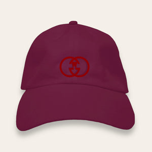 G Tooth Maroon Dad Hat With Burgundy Embroidery