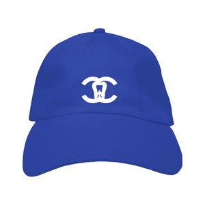 C Tooth Blue Dad Hat With White Embroidery