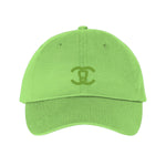 C Tooth Neon Green Bio-Washed Dad Hat With Lime Embroidery