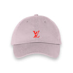 L Tooth Light Pink Bio-Washed Dad Hat With Red Embroidery