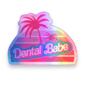Dental Babe Malibu Holographic Sticker