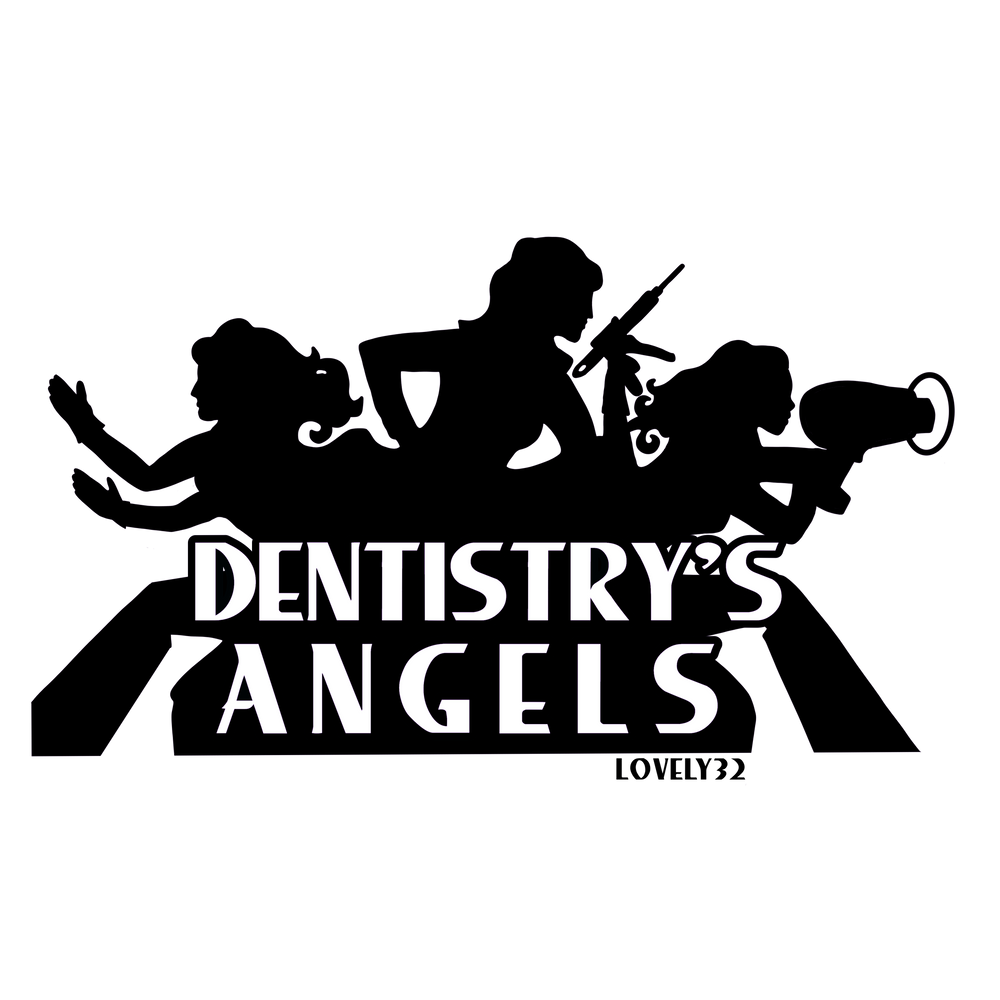 Dentistry’s Angels Black Sticker