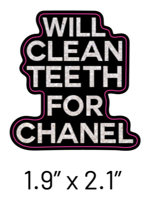 Will Clean Teeth For C Glitter Holographic Sticker