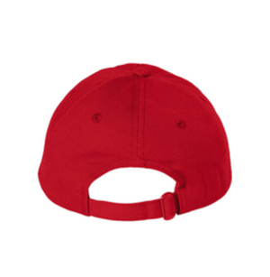 C Tooth Red Bio-Washed Dad Hat With White Embroidery